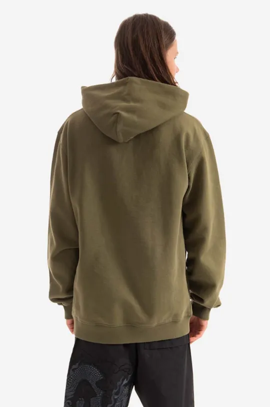 Памучен суичър Maharishi Miltype Hooded sweat Organic Sweat 420 9756 OLIVE 100% органичен памук