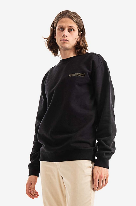 černá Bavlněná mikina Maharishi Maha Crew Sweat 9810 BLACK Pánský