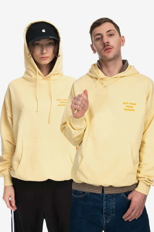 žlutá Bavlněná mikina Drôle de Monsieur Le Hoodie Classique HO101 LIGHT YELLOW Pánský