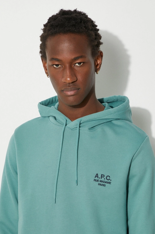 A.P.C. cotton sweatshirt Hoodie Marvin COEZD-H27733 BLACK green COEZD.H27733