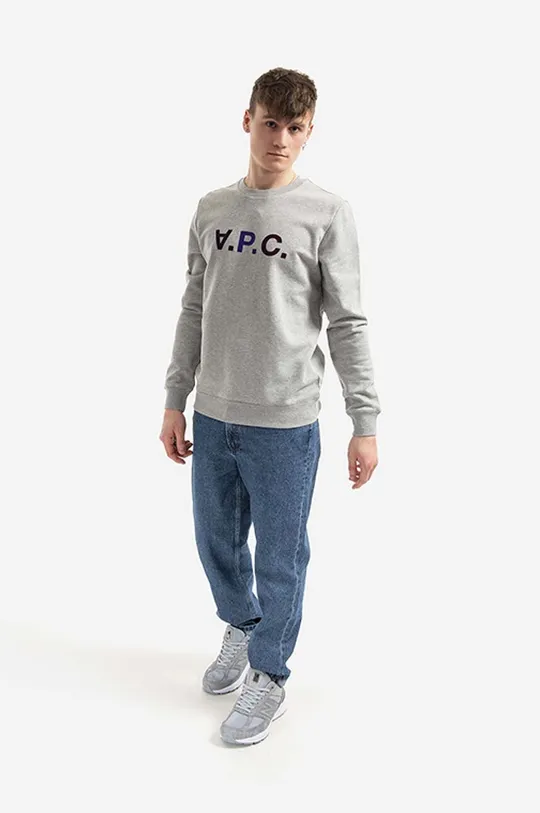 Бавовняна кофта A.P.C. сірий