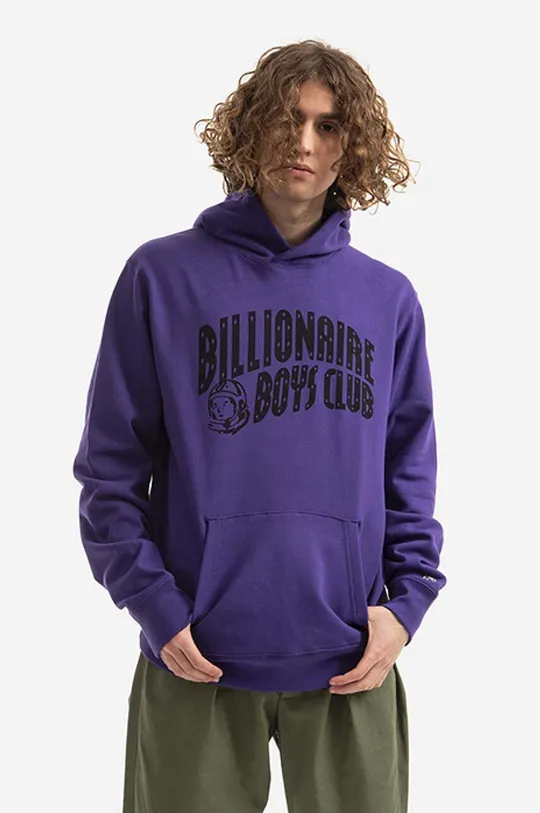violet Billionaire Boys Club hanorac de bumbac bluză Arch Logo Hood B22114 GRAPE De bărbați