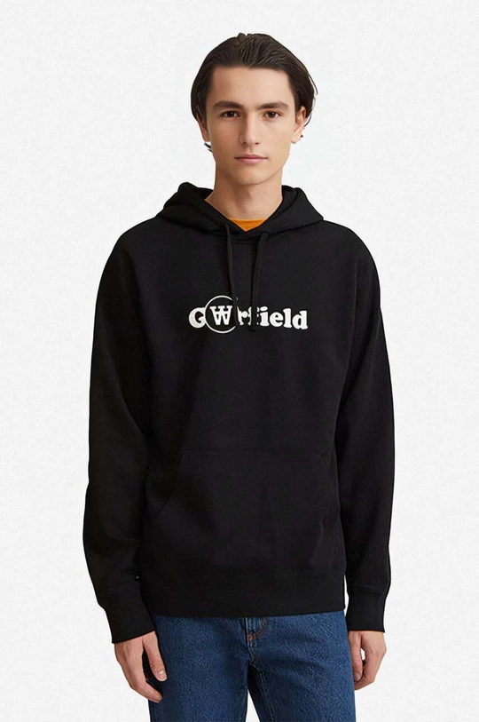 čierna Bavlnená mikina Wood X Garfield Ian Hoodie Hanging 30045601-2424 BLACK Pánsky