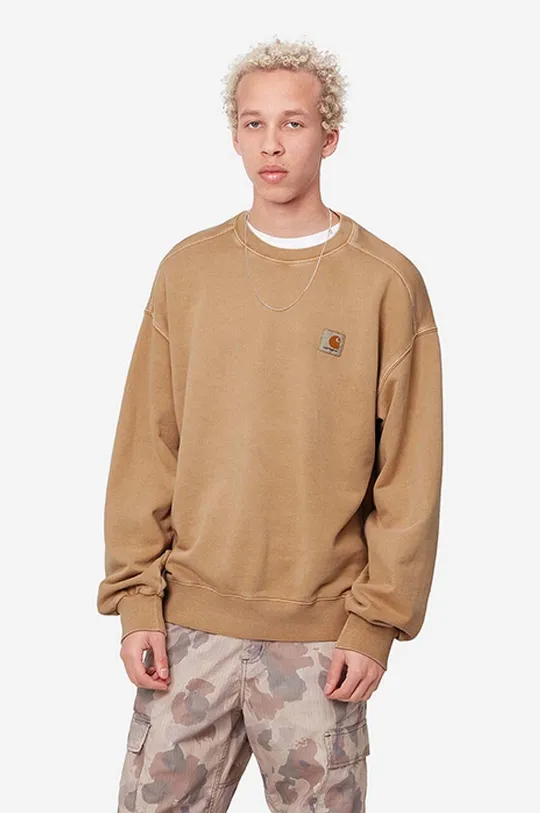 brązowy Carhartt WIP bluza bawełniana Nelson Sweat Męski