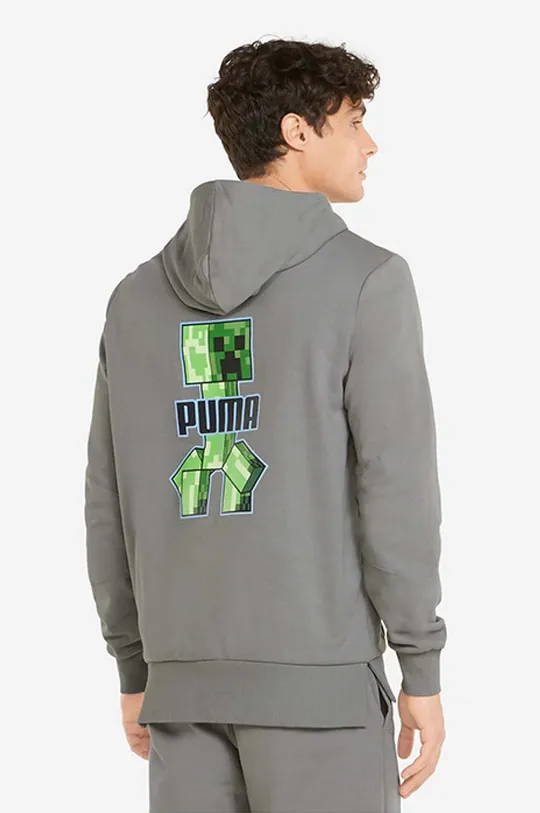 Bavlněná mikina Puma x Minecraft šedá