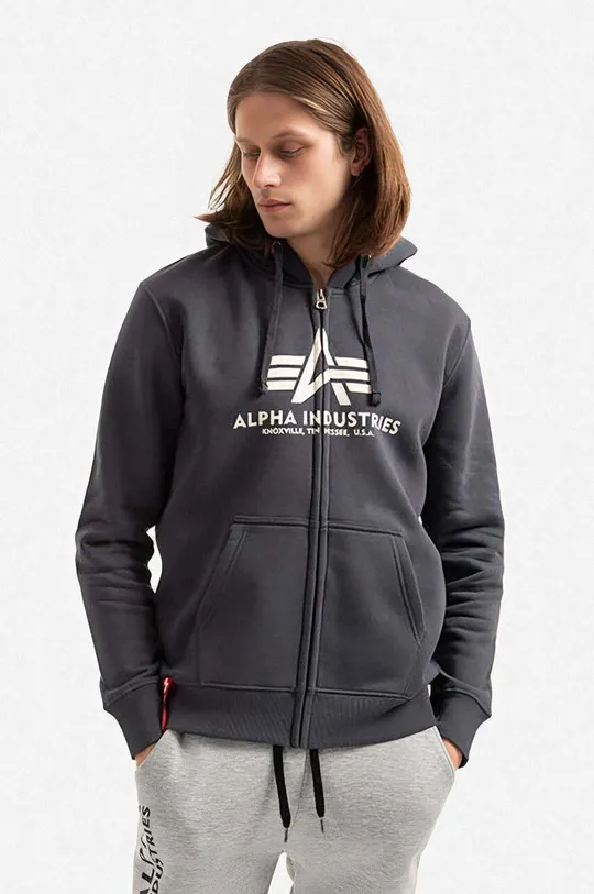 gray Alpha Industries sweatshirt Basic Zip Hoody Men’s