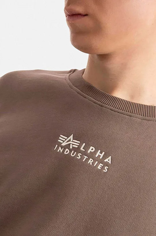 καφέ Βαμβακερή μπλούζα Alpha Industries
