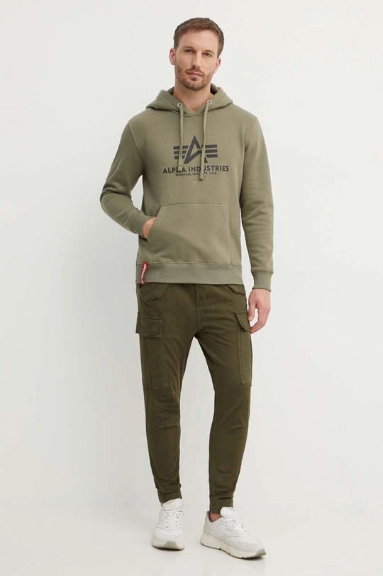 Суичър Alpha Industries Basic Hoody зелен