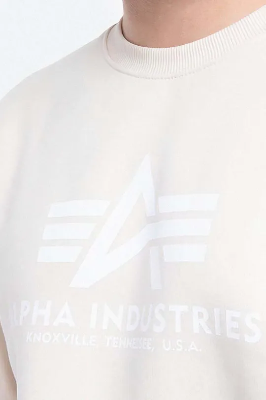 bílá Mikina Alpha Industries Basic Sweater