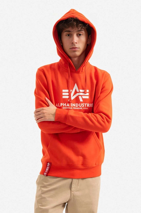 κόκκινο Μπλούζα Alpha Industries Bluza Alpha Industries Basic Hoody 178312 577 Ανδρικά