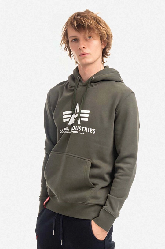 zelená Mikina Alpha Industries Basic Hoody Pánský