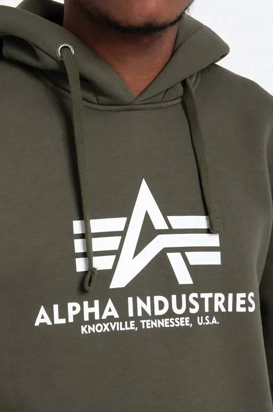 zöld Alpha Industries felső Basic Hoodie