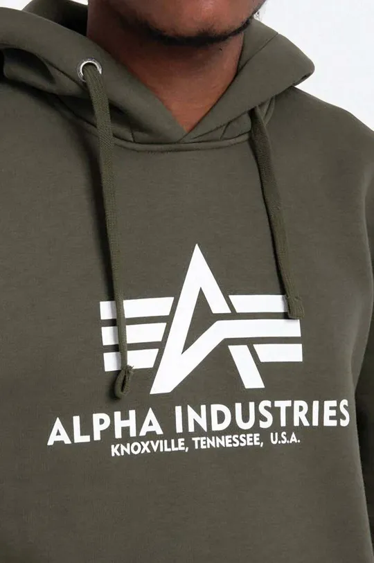 verde Alpha Industries bluză Basic Hoodie