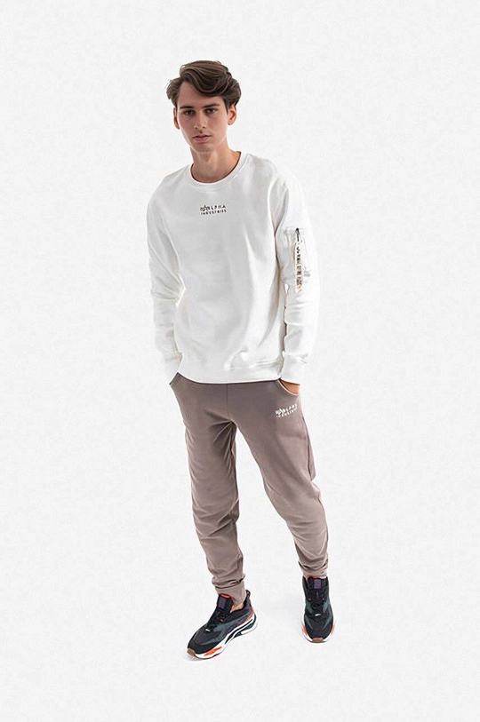 Alpha Industries cotton sweatshirt Organics EMB Sweater white