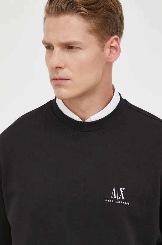 μαύρο Βαμβακερή μπλούζα Armani Exchange