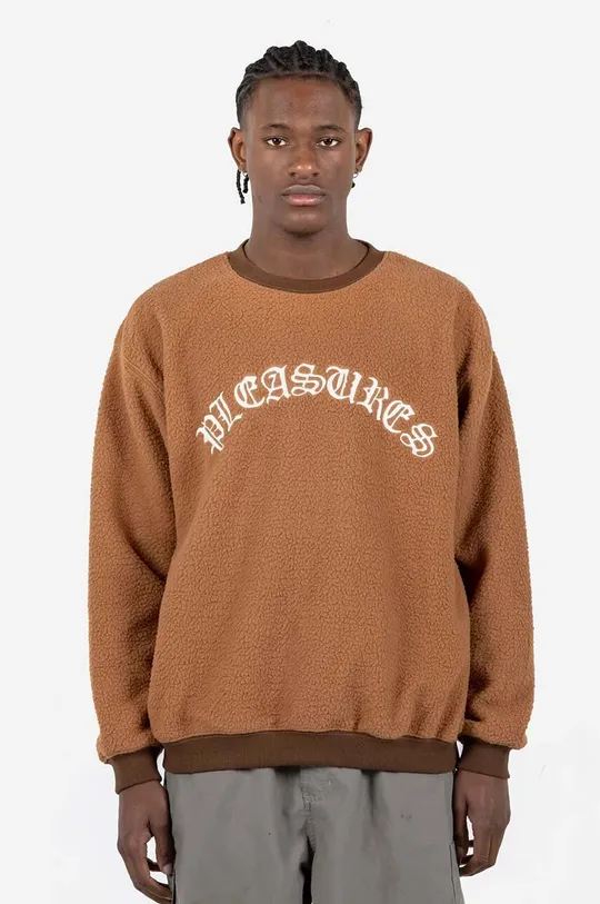brown PLEASURES sweatshirt Mars Sherpa Crewneck Men’s