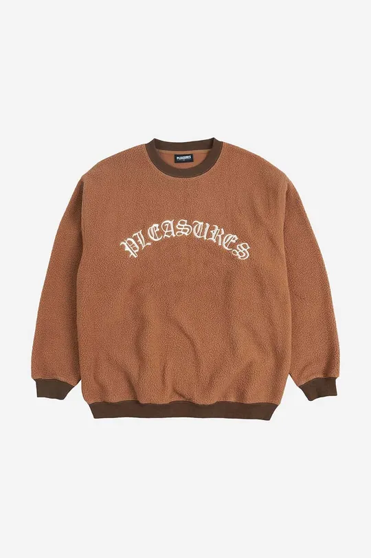 PLEASURES sweatshirt Mars Sherpa Crewneck brown