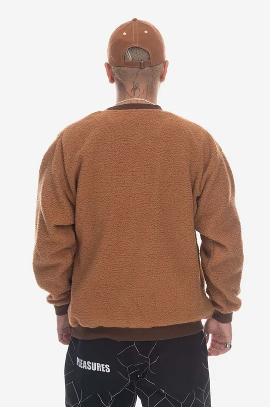 brown PLEASURES sweatshirt Mars Sherpa Crewneck