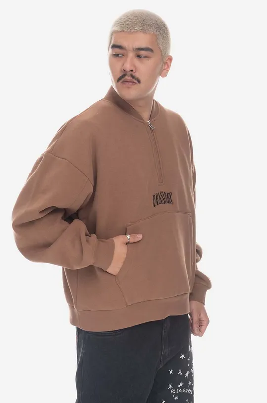 brown PLEASURES sweatshirt Karat Quarter Zip Fle