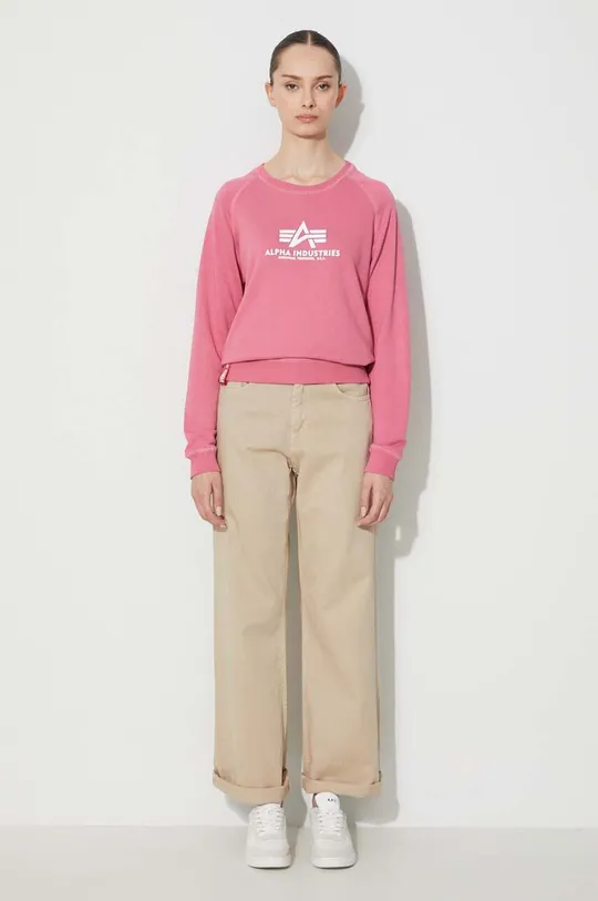 Μπλούζα Alpha Industries New Basic Sweater Wmn ροζ