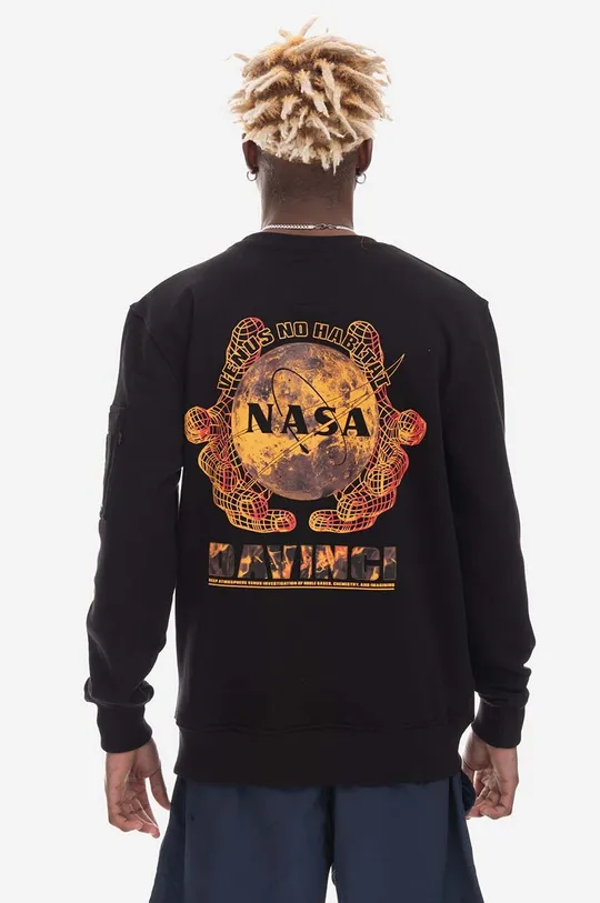 Dukserica Alpha Industries NASA Davinci Sweater crna