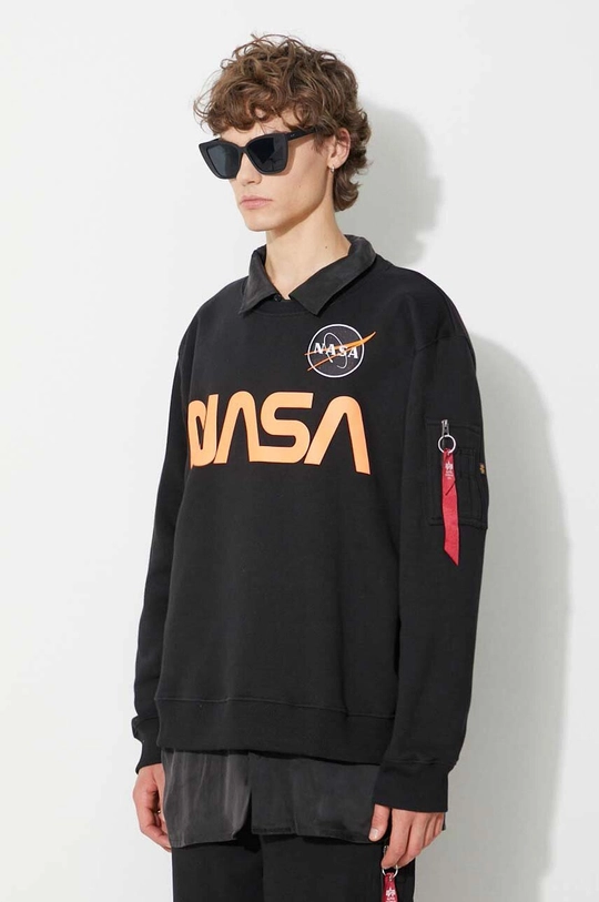 czarny Alpha Industries bluza NASA Reflective Sweater