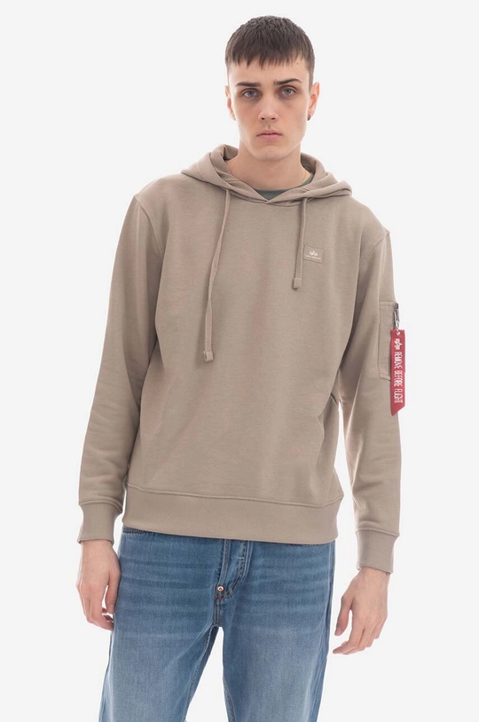 brązowy Alpha Industries bluza X-Fit Hoody 158321 679 Męski