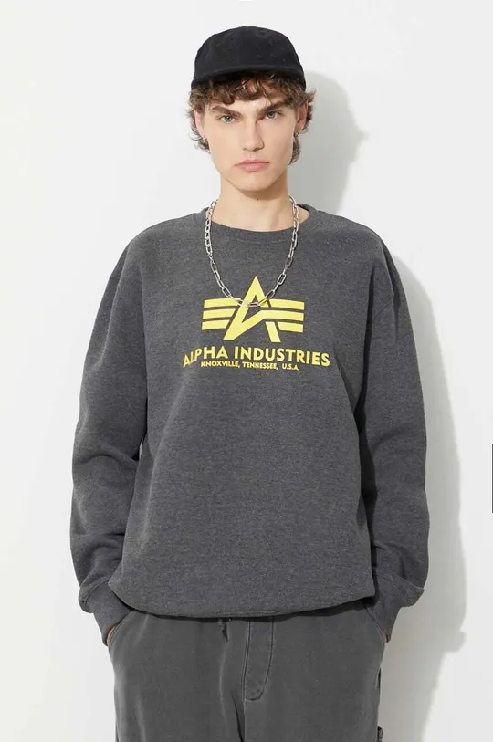 sivá Mikina Alpha Industries Basic Sweater