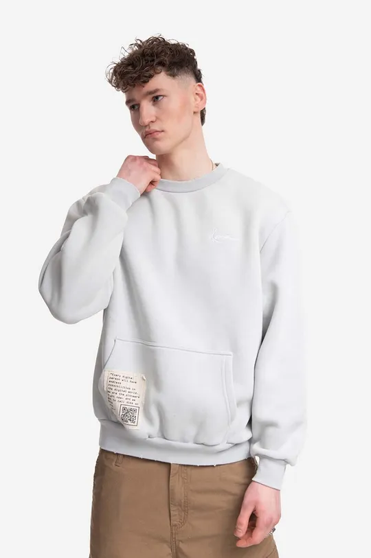 siva Bombažen pulover Karl Kani Chest Signature Destroyed Moški