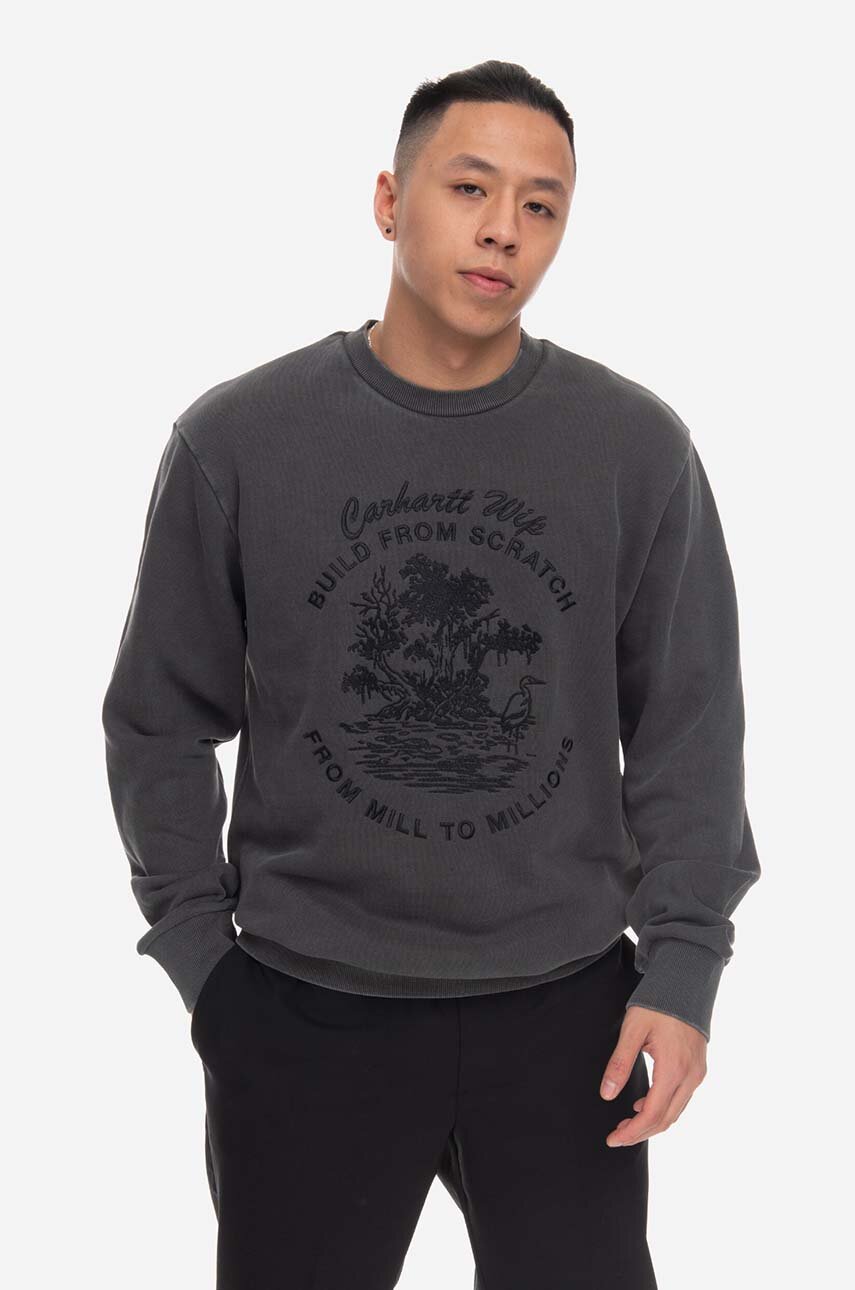 czarny Carhartt WIP bluza bawełniana Bayou Sweat Męski