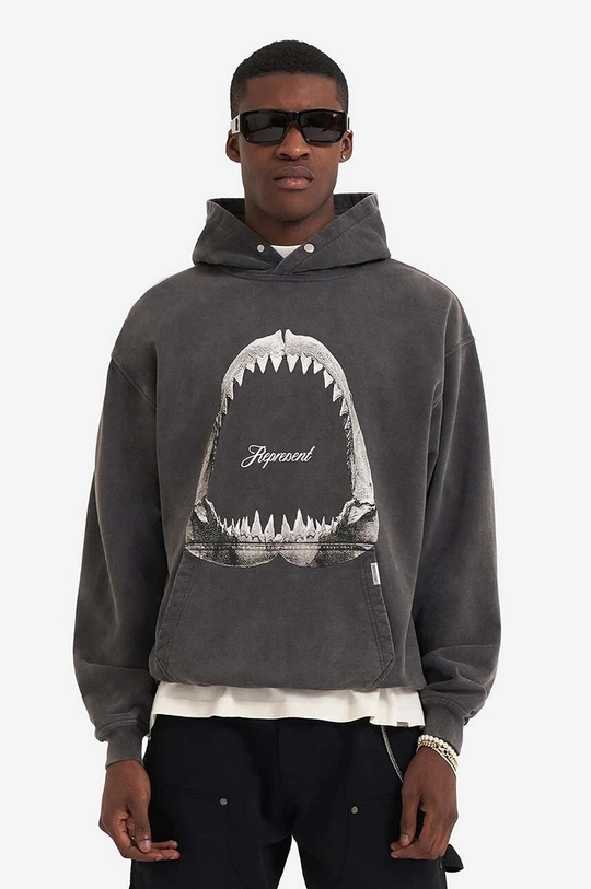 γκρί Βαμβακερή μπλούζα Represent Shark Jaws