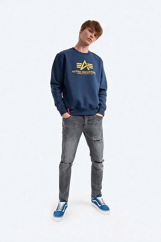 Mikina Alpha Industries Basic Sweater modrá