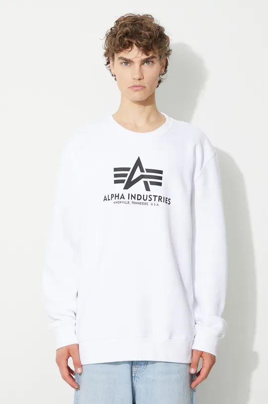 λευκό Μπλούζα Alpha Industries 178302-09 Sweats & Hoodys Ανδρικά