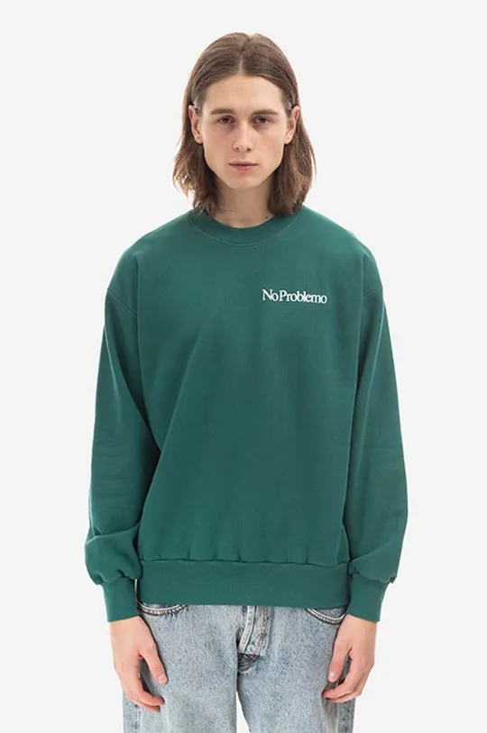 зелен Памучен суичър Aries Mini Problemo Sweatshirt AR20009 ALPINE GREEN Унисекс