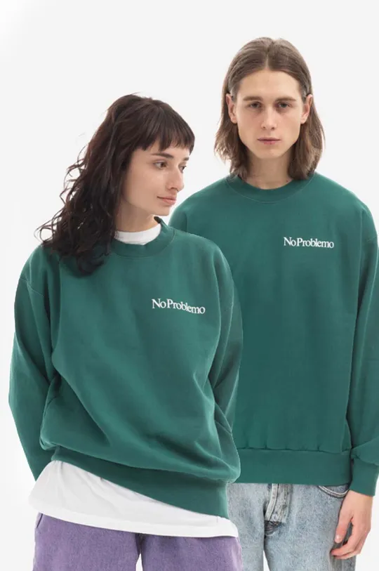 Bavlněná mikina Aries Mini Problemo Sweatshirt AR20009 ALPINE GREEN zelená