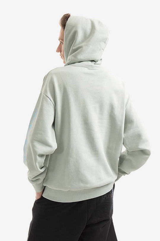 tyrkysová Bavlněná mikina Aries Column Hoodie AR20010 PALE MINT