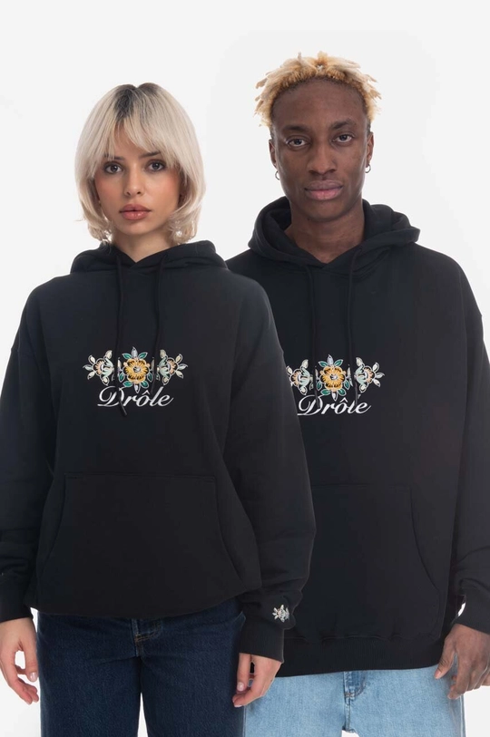 czarny Drôle de Monsieur bluza bawełniana Le Hoodie Unisex