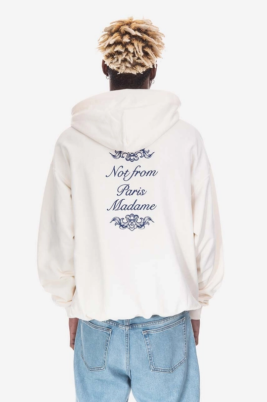 бежов Памучен суичър Drôle de Monsieur Le Hoodie HO123 CREAM