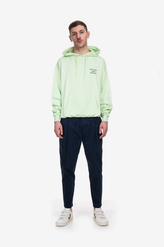 Bavlnená mikina Drôle de Monsieur Le Hoodie Classique HO101 LIGHT GREEN zelená