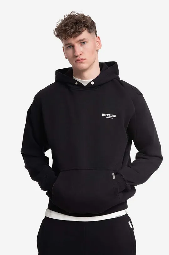 black Clarks cotton sweatshirt Represent Owners Club Hoodie M04153-01 Unisex