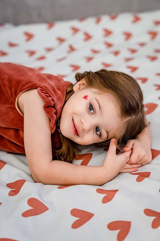 červená Detský spací vak s nožičkami La Millou Cotto HEARTBEAT PINK