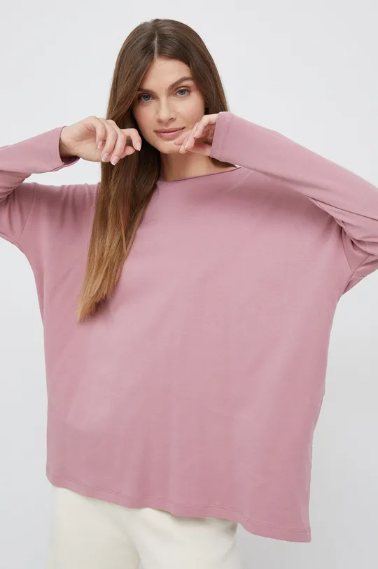 ροζ Βαμβακερή μπλούζα με μακριά μανίκια Vero Moda Γυναικεία