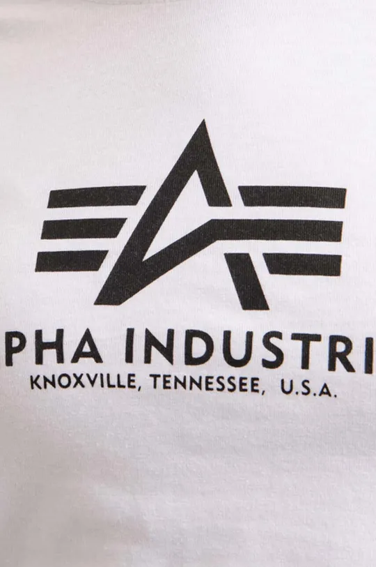 bijela Majica dugih rukava Alpha Industries Basic