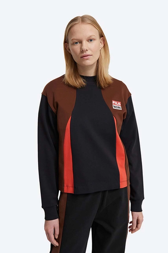 чёрный Хлопковый лонгслив Wood Wood x Fila Женский