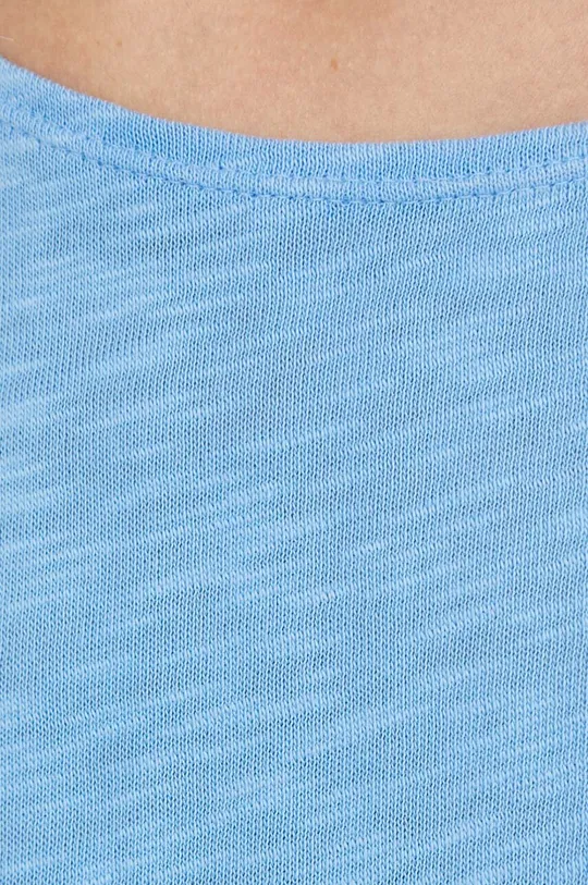 μπλε Βαμβακερή μπλούζα με μακριά μανίκια Marc O'Polo