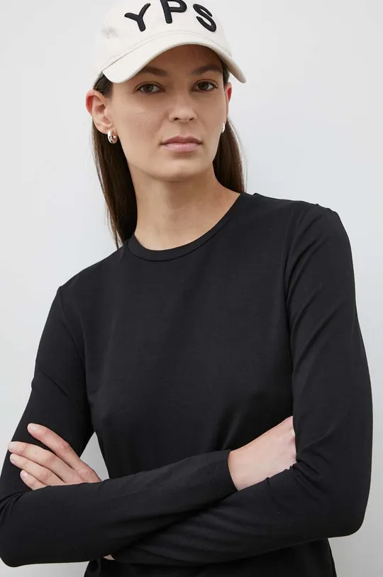 črna Majica z dolgimi rokavi Samsoe Samsoe ESTER Ženski