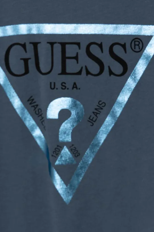 Dječja pamučna majica dugih rukava Guess plava