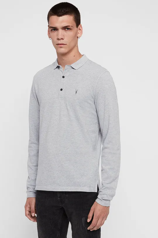 sivá AllSaints - Tričko s dlhým rukávom Reform Polo