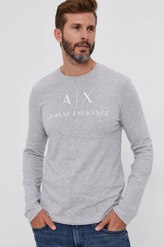 szary Armani Exchange Longsleeve Męski