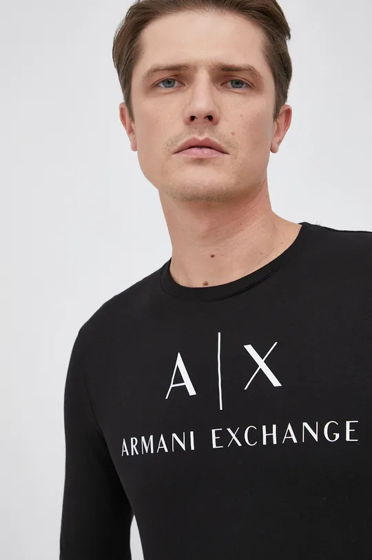 nero Armani Exchange camicia a maniche lunghe